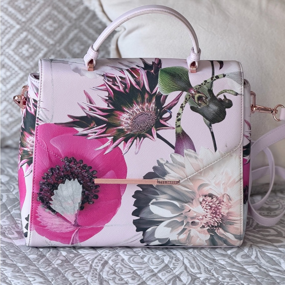 Ted Baker Floral Pink Top-Handle Bag